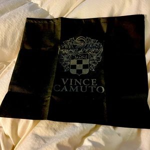 Vince Camuto Black & Silver drawstring Dust Bag for Purse.  17” x 15”